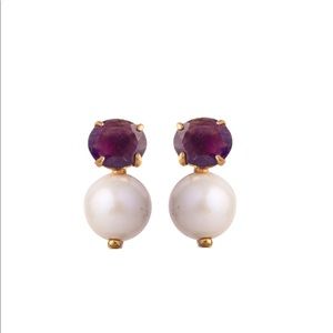 Amethyst & Shell Pearl Earrings
